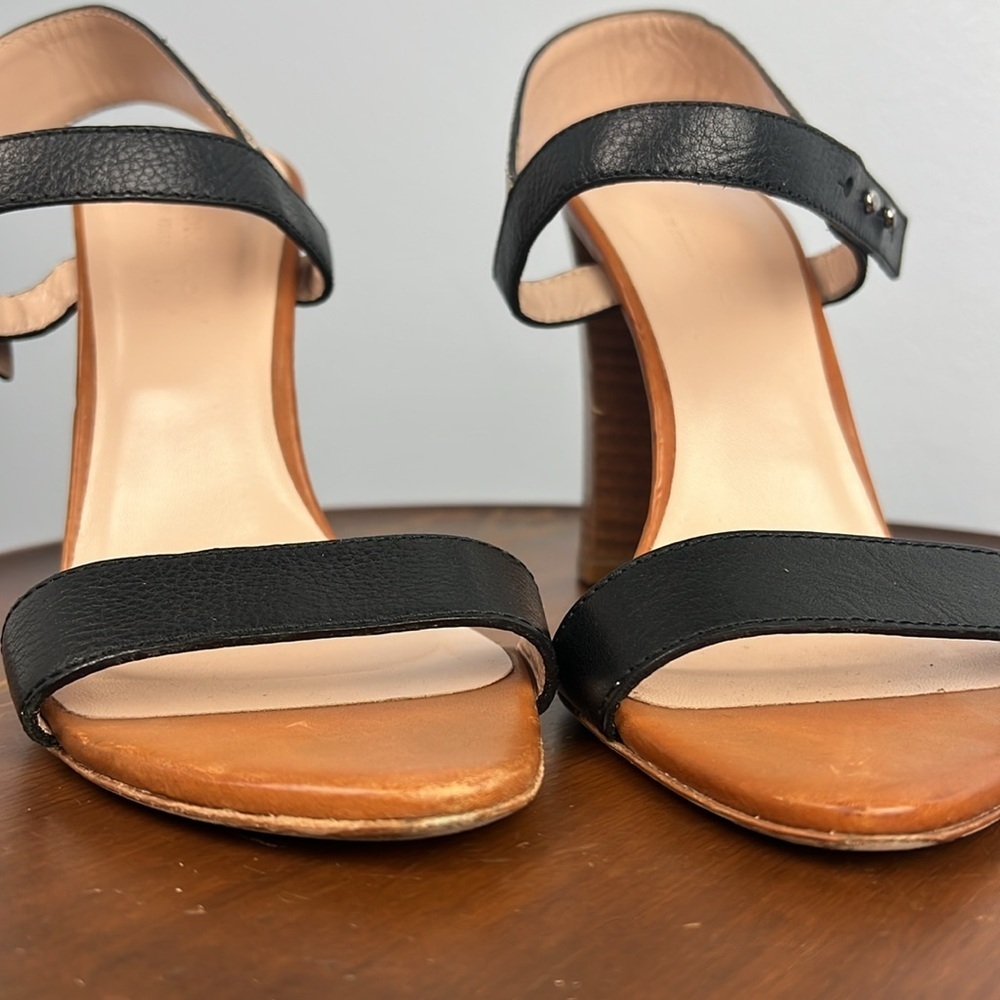 Club Monaco size 39.5 leather strappy slingback heeled sandal - Picture 7 of 11